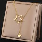 Colar Gravatinha Dourado Ou Prata Estrela Aço Inox Colar Gravatinha Dourado Ou Prata Estrela Aço Inox