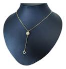 Colar Gravatinha Globo Zirconia Dourado F. Ouro Semi Joia