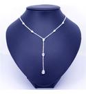 Colar Gravatinha Pedra Zirconia Prata Noiva Festa Gota Forma - Colar Gravatinha Pedra Zirconia Prata Noiva Festa Gota Forma -