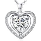 Colar Hoaritik Heart Pendant Moissanite 18K Platinum