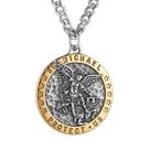 Colar HZMAN Saint Michael em aço inoxidável para homens