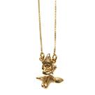 Colar Infantil 35cm Bruxinha Cravejada Zircônia - Prata com Banho Ouro 18K