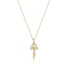 Colar Infantil 35cm Prata 925 Pingente de Carruagem E Varinha Cravejados - Banho Ouro 18k