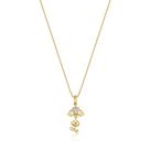 Colar Infantil Prata 925 Coroa Coração Quartzo Rosa Banhado a Ouro 18k Colar Infantil Prata 925 Coroa Coração Quartzo Rosa Banhado a Ouro 18k