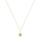 Colar Infantil Trevo De Resina Folheado A Ouro 18k