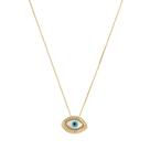 Colar iris olho grego madrepérola e zircônias folheado a ouro 18k