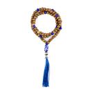 Colar Japamala Ogum Azul 108 Contas Madeira 8mm