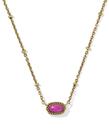 Colar Kendra Scott Mini Elisa em Ouro 14K com Pedra Rosa Colar Kendra Scott Mini Elisa em Ouro 14K com Pedra Rosa