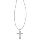 Colar Kendra Scott Pingente de Cruz com Cristal em Ródio