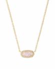 Colar Kendra Scott Pingente Elisa Quartzo Rosa Banhado a Ouro 14k