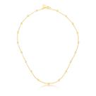 Colar Kids Banhada a Ouro Malha Veneziana com Bolinha Redonda 30cm