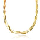 Colar Laminada Traçada 40cm Choker Grossa Feminina Banhada a Prata 925 Colar Laminada Traçada 40cm Choker Grossa Feminina Banhada a Prata 925