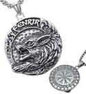 Colar Lendário Fenrir Espírito Viking Lobo Selvagem