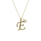 Colar Letra Inicial Borboleta Semi Joia Banhado Ouro 18k