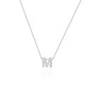 Colar Letra Inicial Cravejado com microzircônias Prata 925 Fabro Saints
