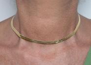 Colar Liso Detalhado Banhado em Ouro 18K