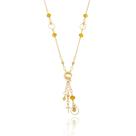 Colar Longo Anabele - Cristais Topazio - Banhado a Ouro 18k