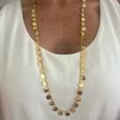 Colar longo chapinha banhado a ouro 18k