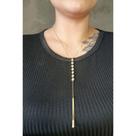Colar Longo Floratta Joias Mini Pérolas Banhado em Ouro 18K 60CM Dourado