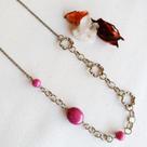 Colar longo rosa feminino Você Pode Bijuterias