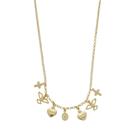 Colar luna pingentes amuletos de proteção folheado a ouro 18k