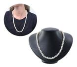 Colar Luxuoso Pérolas 9mm Brancas Fecho Ostra Ouro 18 J24510