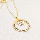 Colar Mandala com 6 Nomes Personalizados + Coração Vovó Folheadas a Ouro 18k