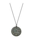 COLAR MANDALA COM SÍMBOLOS CRAVEJADOS BANHADO A RÓDIO NEGRO - Joia Elegante