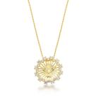 Colar Mandala Espirito Santo Zirconias Cristais Banhado Ouro 18k
