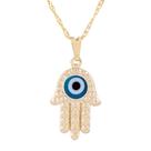 Colar Mão de Fátima Hamsa com Olho Grego 20mm - Sunshine Cristais