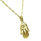 Colar Mão De Fátima Hamsa Hamesh Banho De Ouro 18k 2857A