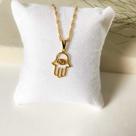 Colar Mão de Hamsa - Banhado em Ouro 18k