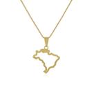 Colar Mapa do Brasil Semi Joia Banhado Ouro 18k Presente Ideal Aniversario Mae Esposa