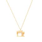 Colar Máquina Costura Costureira Folheada Ouro 18k