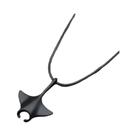 Colar Masculino de Corda Preta - Manta Ray - Estilo Minimalista Oceano