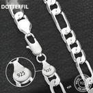 Colar Masculino De Corrente 8MM 40-75 Cm Prata 925 Joia De Luxo Presente De Casamento Natal