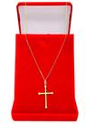 Colar Masculino De Ouro 18k 60cm Cadeado Com Pingente Cruz