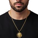 Colar Masculino Dourado Pingente Rosto Jesus Aço Inoxidável