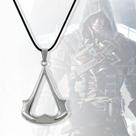 Colar Masculino Estilo Urbano Assassin's Creed Pingente Gamer Geek Cordão Ajustável Prateado