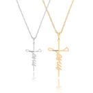 Colar Masculino feminino Cruz Jesus Cristo crucifixo em aço Inox prata Dourado Folheado gargantilha