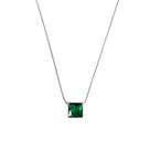 Colar Masculino Pedra de Zircônia Verde - Square Colar Masculino Pedra de Zircônia Verde - Square