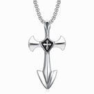 Colar Masculino Pingente Cruz Templária Crucifixo Cavaleiro Templário Aço Cirúrgico 316l