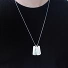 Colar masculino placas dogtag/ corrente aço inoxidável masculina prata Colar masculino placas dogtag/ corrente aço inoxidável masculina prata