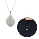 Colar Masculino Prata 925 Relicário Oval Arabesco Banhado Colar Masculino Prata 925 Relicário Oval Arabesco Banhado