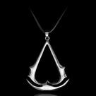 Colar Masculino Símbolo Assassin's Creed Pingente Metal Cromado Geek Gamer Cordão Ajustável Top
