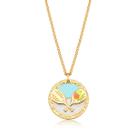 Colar Medalha Esmaltada Beach Tennis Revestido em Ouro