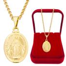 Colar Medalha Milagrosa Nossa Senhora Das Graças Banhado a Ouro 18k