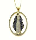 Colar Medalha Nossa Senhora Das Graças Zirconias Banho De Ouro 18k 4329