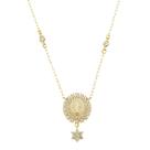 Colar medalha nossa senhora das graças zircônias folheado a ouro 18k
