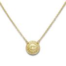 Colar Medalha Olho Grego em Relevo Banhado a Ouro 18K